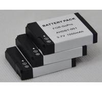 Battery (3x pieces) AHDBT-001 AHDBT-002 for GoPro HD Hero 2 Hero2 Helmet Naked HERO 960 1080P Outdoor Motorsports Surf Edition Camera