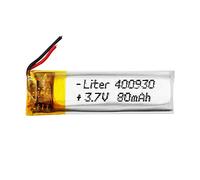 Battery 400930 LiPo 3.7V 80mAh 0.296Wh 1S 5C Liter Energy Battery for Electronics Rechargeable Portable Phone Smartwatch video light GPS - Not compatible for Radio Control 32x9x4mm (80mAh|400930)