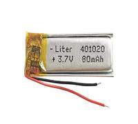 Battery 401020 LiPo 3.7V 80mAh 0.296Wh 1S 5C Liter Energy Battery for Electronics Rechargeable Portable Phone Smartwatch video light GPS - Not compatible for Radio Control 22x10x4mm (80mAh|401020)