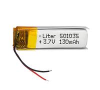 Battery 501035 LiPo 3.7V 130mAh 0.481Wh 1S 5C Liter Energy Battery for Electronics Rechargeable Portable Phone Smartwatch video light GPS - Not compatible for Radio Control 35x10x5mm (130mAh|501035)