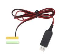 Battery - 5V To 3V USB Cable | AA/AAA Battery Adapter For Low Voltage Devices, 1m Green/Yellow ABS Power Cord, Replaces LR6/LR03 Batteries For Eco-Friendly Use