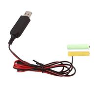 Battery - 5V To 3V USB Cable | AA/AAA Battery Adapter For Low Voltage Devices, 1m Green/Yellow ABS Power Cord, Replaces LR6/LR03 Batteries For Eco-Friendly Use