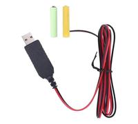 Battery - 5V To 3V USB Cable | AA/AAA Battery Adapter For Low Voltage Devices, 1m Green/Yellow ABS Power Cord, Replaces LR6/LR03 Batteries For Eco-Friendly Use