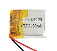 Battery 602020 LiPo 3.7V 180mAh 0.666Wh 1S 5C Liter Energy Battery for Electronics Rechargeable Portable Phone Smartwatch video light GPS - Not compatible for Radio Control 22x20x6mm (180mAh|602020)