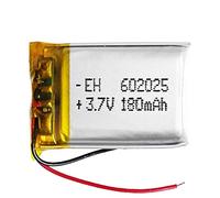 Battery 602025 LiPo 3.7V 180mAh 0.666Wh 1S 5C Liter Energy Battery for Electronics Rechargeable Portable Phone Smartwatch video light GPS - Not compatible for Radio Control 27x20x6mm (180mAh|602025)