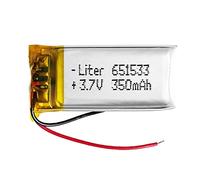 Battery 651533 LiPo 3.7V 350mAh 1.295Wh 1S 5C Liter Energy Battery for Electronics Rechargeable Portable Phone Smartwatch video light GPS - Not compatible for Radio Control 35x15x7mm (350mAh|651533)