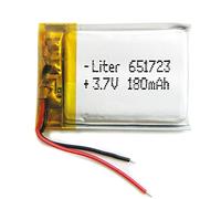 Battery 651723 LiPo 3.7V 180mAh 0.666Wh 1S 5C Liter Energy Battery for Electronics Rechargeable Portable Phone Smartwatch video light GPS - Not compatible for Radio Control 25x17x7mm (180mAh|651723)