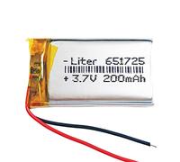 Battery 651725 LiPo 3.7V 200mAh 0.74Wh 1S 5C Liter Energy Battery for Electronics Rechargeable Portable Phone Smartwatch video light GPS - Not compatible for Radio Control 27x17x7mm (200mAh|651725)