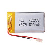 Battery 702035 LiPo 3.7V 500mAh 1.85Wh 1S 5C Liter Energy Battery for Electronics Rechargeable Portable Phone Smartwatch video light GPS - Not compatible for Radio Control 37x20x7mm (500mAh|702035)