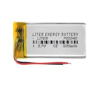 Battery 702040 LiPo 3.7V 500mAh 1.85Wh 1S 5C Liter Energy Battery for Electronics Rechargeable Portable Phone Smartwatch video light GPS - Not compatible for Radio Control 42x20x7mm (500mAh|702040)
