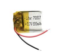Battery 751517 LiPo 3.7V 100mAh 0.37Wh 1S 5C Liter Energy Battery for Electronics Rechargeable Portable Phone Smartwatch video light GPS - Not compatible for Radio Control 19x15x7.5mm (100mAh|751517)