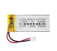 Battery 802050 LiPo 3.7V 800mAh 2.96Wh Rechargeable with connector PH2.0 (JST-PHR-02) Type B lithium: Make sure the polarity of the device matches 52x20x8mm (PH2|800mAh|802050)