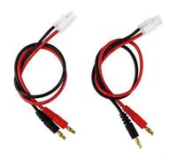 Battery Adapter Cable, 2Pcs for TAMIYA To 4mm Banana for RC Helicopter Quadcopter Lithium Charger Connection 30cm Silicone Copper Wire