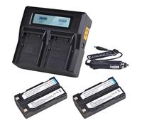 Battery And Fast Dual Charger，Compatible For Trimble，for 5700 5800 46607 52030 R6 R7 TR-R8，Compatible For Pentax Ei-D-Li1(2 Battery 1 Charger)