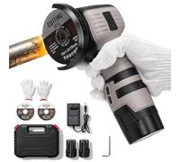 Battery Angle Grinder 19500RPM Mini Battery Flex Set with 2 x 2000 mAh Batteries and 2 Cutting Discs, 2 x 76 mm Mini Angle Grinder for Cutting