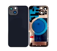 Battery Back Cover Replacement Glass for iPhone 14 Plus Back Housing Replacement with Small Parts Metal Plate Magnetic for iPhone 14PLUS 2in1 Big Hole Back Glass Rear Door Case 1PC (Black)