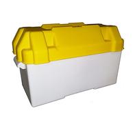 Battery Box. Keep your Batteries Safe on Board Your Boat! (Yellow Lid (200x410x200mm))