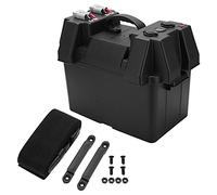 Battery Box Power Center Portable Marine Accessary with Voltmeter for Car RV Yacht Ship 12V ABS Material 2 Pack Includes Strap Manual Holders Bolts Nuts