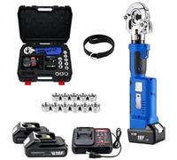 Battery Cable Crimper Tool Crimping Rang 16-300m² 360° Rotating Head | Electric Hydraulic Crimping Tool with Digital Display 11 Pairs of Dies Suitable for Wires and Copper Aluminum Terminals