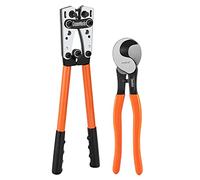 Battery Cable Wire Lug Crimping Tool for AWG 8-1/0 Electrical Lug Crimper ，Grasomtools,Cable Lug Crimping Tool for Heavy Duty Wire Lugs, Battery Terminal, Copper Lugs (Crimper and Cutter)