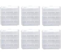 Battery Case AA/AAA Battery Holder Container Compact Portable Organizer Storage Case Insulative Plastic Clear Protective Battery Case for Travelling/Home/Office/School/Garage(6 PCS)