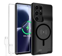 Battery Case for Galaxy S25 Ultra,Upgraded 12000mAh High Capacity Rechargeable Portable Protective Extended Charger Case Wireless Charging Compatible with S25 Ultra (6.9 inch) Charging Cover (Black)