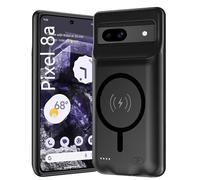 Battery Case for Google Pixel 8a, Upgraded 10000mAh Battery Rechargeable Charger Case with Wireless Charging Compatible for External Charging Cover (Pixel 8a) Black