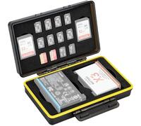 Battery Case for Insta 360 X4/X3,Batteries Memory Card Holder for Insta360 X4 X3 with 12 Micro SD Slots & 2 SD Card Slots,Water Resistant Portable Storage Case Box(Not Compatible with Insta360X5)