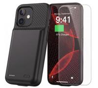 Battery Case for iPhone 12/12Pro, Ultra-Slim Travel Portable Charging Case, 2026 Upgrade 10000 mAh Extended Battery Life, Premium Materials Rechargeable Charger Case with HD Tempered Protective Film
