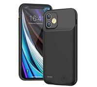 Battery Case for iPhone 12 Mini, Full Encircle 6000mAh Ultra-Slim Rechargeable Portable Charging Cover Extended Battery Pack Compatible with iPhone 12 Mini (5.4 inch) Charger Case with Carplay-Black