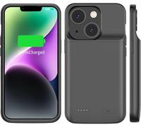 Battery Case for iPhone 14 Plus, Slim 5000mAh Rechargeable Batteri Charging Cases for iPhone 14+ Plus 5G External Backup Power Bank Charger Protective Cover, Extended Your Phone Life Black