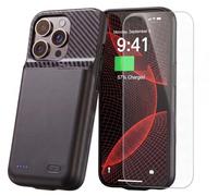 Battery Case for iPhone 14 Pro, Ultra-Slim Travel Portable Charging Case, 2026 Upgrade 10000 mAh Extended Battery Life, Premium Materials Rechargeable Charger Case with HD Tempered Protective Film