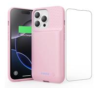 Battery Case for iPhone 16 Pro, [2025 Upgraded] 7500mAh Ultra-Slim Portable Smart Charging Case Rechargeable Protective Extended Charging Cover Only for iPhone 16Pro Battery Pack (6.3 Inch), Pink