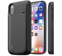 Battery Case for iPhone X/XS, 5000mAh Extended Batteri Power Charging Cases for iPhone XS/X 5.8" Portable Rechargeable External Backup Charger Protective Cover,Perfect for Business Travel Black