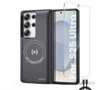 Battery Case For Samsung Galaxy S25 Ultra Charging phone case, Real 10000mAh Portable Power Bank with Magnetic Wireless Charging,Protective Charger phone case with battery pack Black