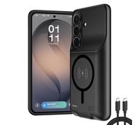 Battery case for Samsung Galaxy S26 Plus/S26+, portable rechargeable phone case, 10,000 mAh portable external battery, protective case with external charger, black