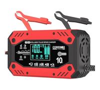 Battery Charger 10 Amp 12 V/24 V Smart Trickle Charger for Car - Battery Maintenance Trickle Charger and Automotive Battery Charger with Temperature Compensation for Car Truck Motorcycle Lawn Mower