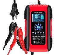 Battery Charger, 10A Lifepo4 Lead Acid Car Battery Charger, Upgraded Automobile Trickle Charger 12/24V, All in 1 Battery Maintainer, for Truck Trailer Motorcycle AGM Lawn Mower Boat Marine Batteries