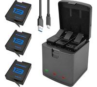 Battery Charger Bundle Kits for GoPro Hero 13 Black - 3 Pack Enduro Rechargeable Extra Batteries for Go Pro Hero13 GoPro13 Triple Charging Case Charger Station