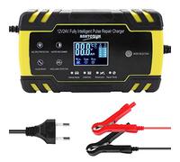 Battery Charger,Car Battery Charger 12V/24V Full Automatic Car Battery Charger Intelligent Fast Power Charging Pulse Repair Charger Wet Dry Battery-charge(1)