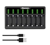 Battery Charger for CR123A Rechargeable Lithium Battery, 8 Bays CR123a Charger Compatible with Arlo Cameras VMC3030 VMK3200 VMS3330 3430 3530 and Torch (Battery Not Included)