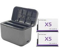 Battery Charger for Insta 360 X5 Batteries: This fast charger can save and charge two batteries simultaneously. It is a USB-C charging case designed as an accessory for the Insta 360 X5.