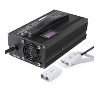 battery charger Forklift 12V/24V/36V/48V/60V/72V Lead-Acid Batteries s with 50A Anderson for Pallet Jack/Floor/Golf Cart,Black,12V 30A