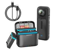Battery Charger Hub for Insta 360 X4, Two Batteries Charging Storage Station for Insta 360 X4 Action Camera with USB Type C Charging Cable (No Battery)