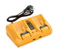 Battery Charger Replacement for Dewalt 12V-18V Battery, 2-Ports Fast Charger Compatible with Dewalt DCB Series Tools Lithium Battery 18V, Compatible with DCB203 204 205 206 201 120 127