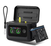 Battery Charger Set for Insta360 X5, Fast Battery Charger for Insta 360 X5 Accessories, Portable LED Screen Charging Case Save 2 Batteries&Charge with Misro SD Card Slots (Charging Case+1Battery)