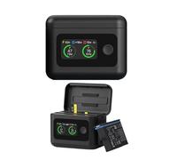 Battery Charger Set for Insta360 X5,Portable for Insta360 x5 Utility Fast Charge Case,Simultaneous Charging of 2 Batteries with Misro SD Card Slots,for Travel,Outdoor,Long-Distance Work (Black)