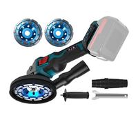 Battery Concrete Grinder for Makita 18 V, Brush Lon, Compact 9000 rpm with 3 Speeds, Concrete Milling Machine with 125 mm Diamond Cup Wheel for Formwork Seams, Remove Mud Skins, Surface Preparation