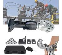 Battery Crimping Tool with LCD Display, 60kn Power, 11 Thickened Crimping Dies, Ideal for Electrical Work, Displays Power and Working Times