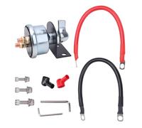 Battery Cutoff Device with 4 AWG Preterminated Cable Pair, Silver | 4 AWG Connection Cables, Preinstalled Terminals, Manual Power Disconnection During Storage or Circuit Service